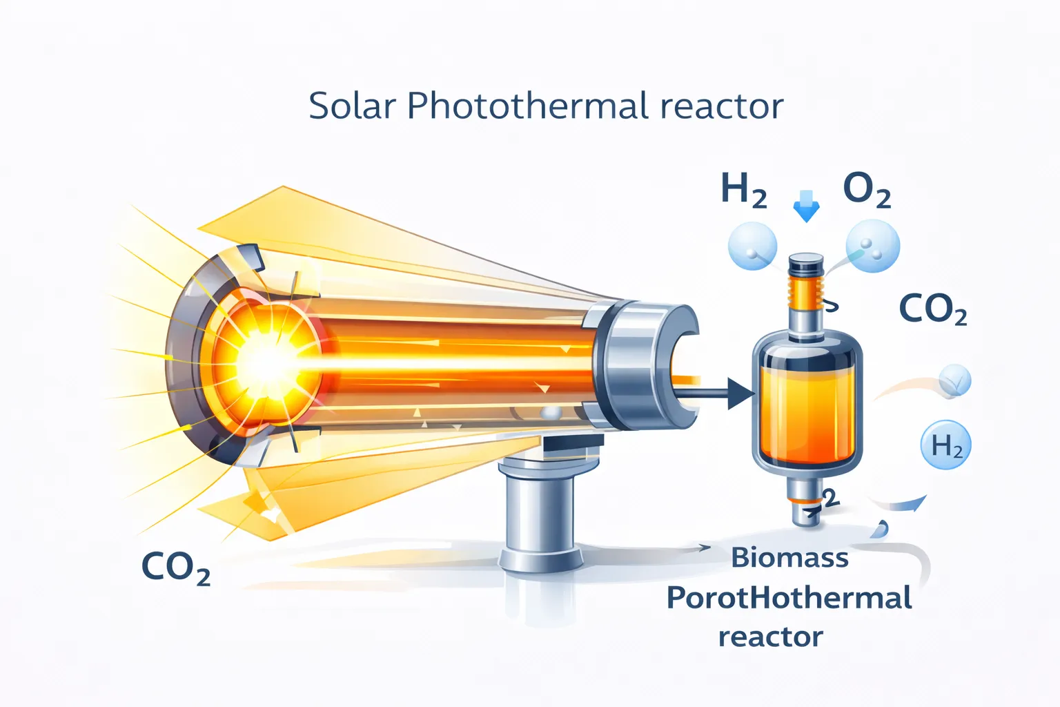 Solar photothermal CPC reactor for hydrogen production